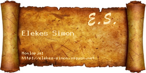 Elekes Simon névjegykártya
